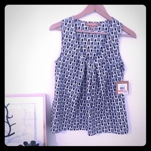 NWT Ellen Tracy black & white sleeveless blouse
